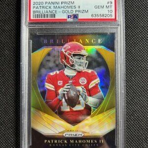 2020 Panini Prizm Patrick Mahomes Brilliance Gold /10 SSP PSA 10 GEM MINT Chiefs